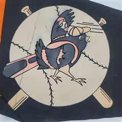 Vintage Baltimore Orioles 1950's Pennant Flag Bird on Ball Full Sized Authentic